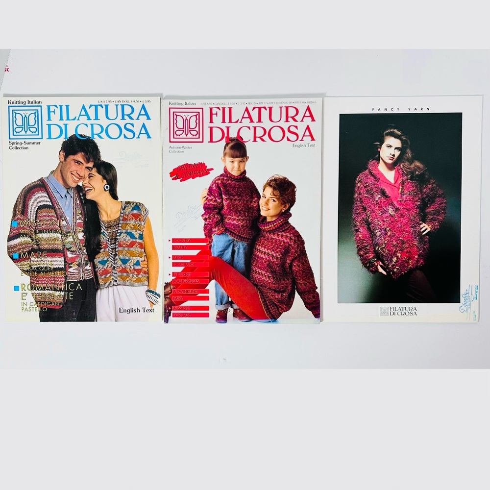 Filatura Di Crosa Knitting Vintage Pattern Magazines and booklets 3 in English